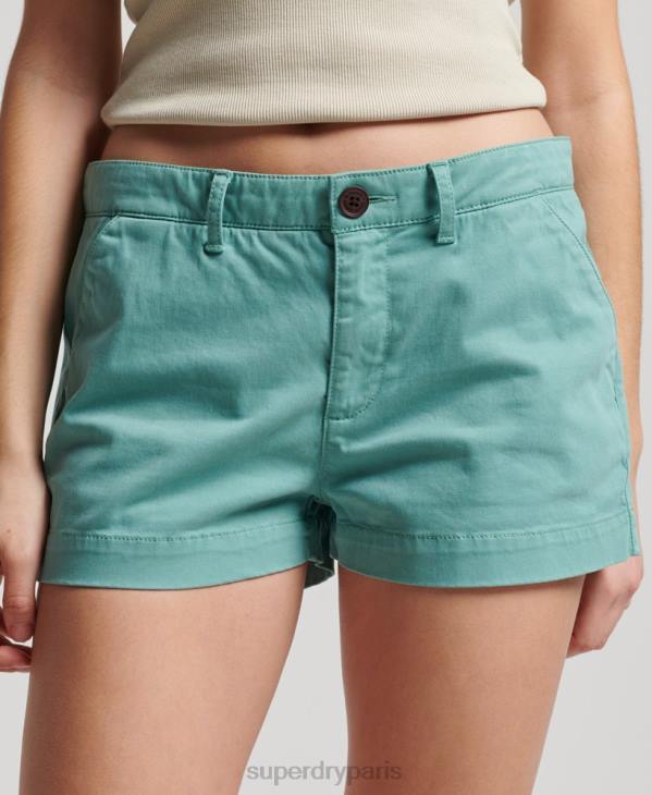 Superdry femmes short chaud chino D64Z2053 vêtements vert