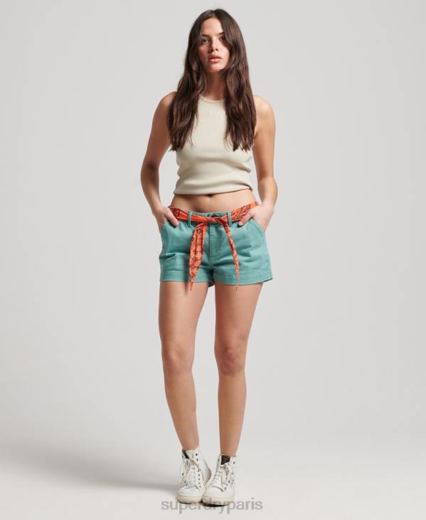 Superdry femmes short chaud chino D64Z2053 vêtements vert