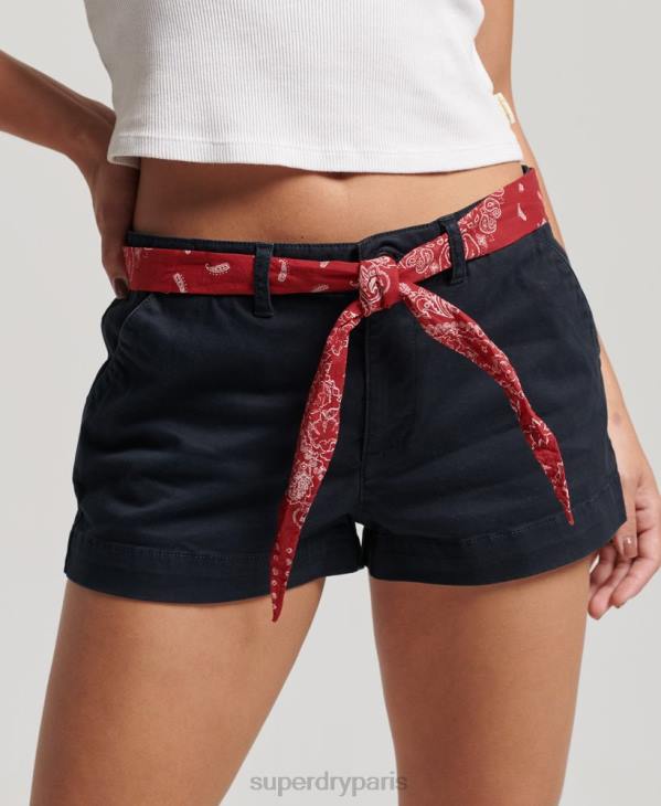 Superdry femmes short chaud chino D64Z2093 vêtements marine