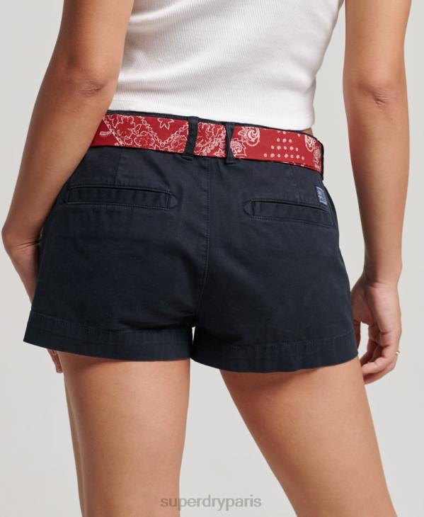 Superdry femmes short chaud chino D64Z2093 vêtements marine
