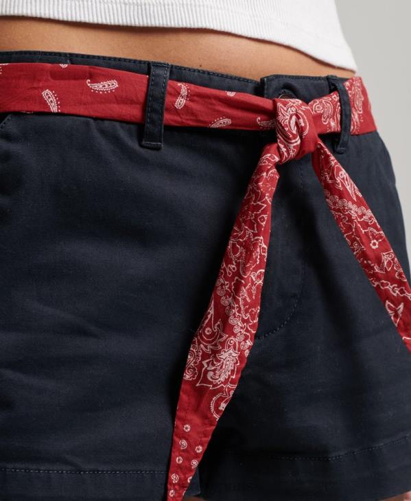 Superdry femmes short chaud chino D64Z2093 vêtements marine