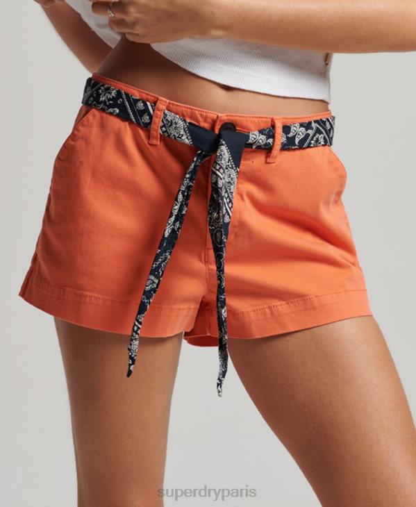 Superdry femmes short chaud chino D64Z2135 vêtements corail