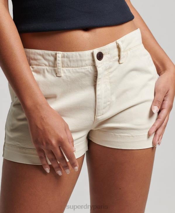 Superdry femmes short chaud chino D64Z2177 vêtements crème