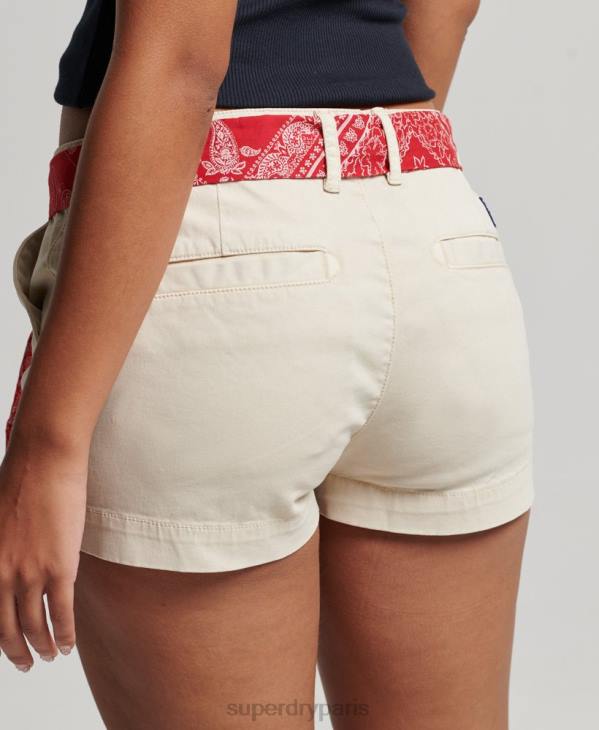 Superdry femmes short chaud chino D64Z2177 vêtements crème