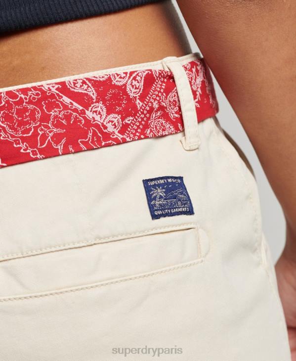 Superdry femmes short chaud chino D64Z2177 vêtements crème