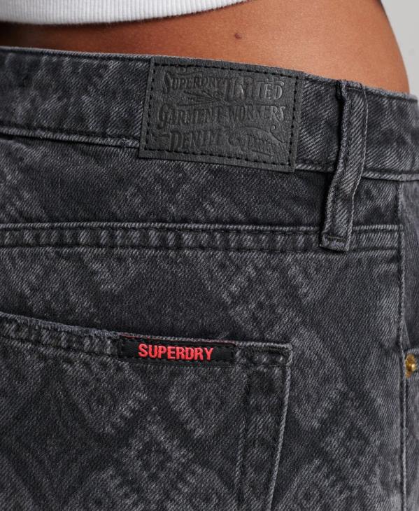 Superdry femmes short chaud en jean D64Z3096 vêtements noir