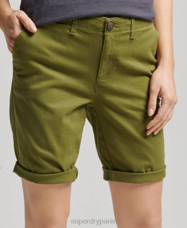 Superdry femmes short chino de ville D64Z3121 vêtements vert