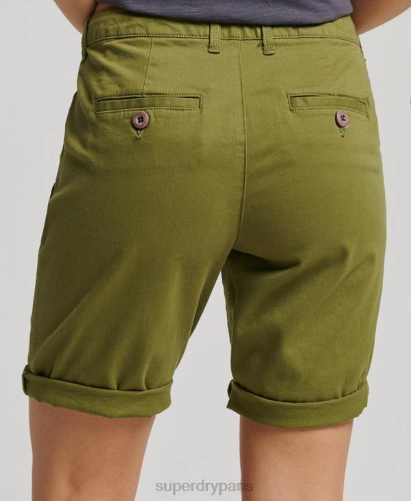 Superdry femmes short chino de ville D64Z3121 vêtements vert