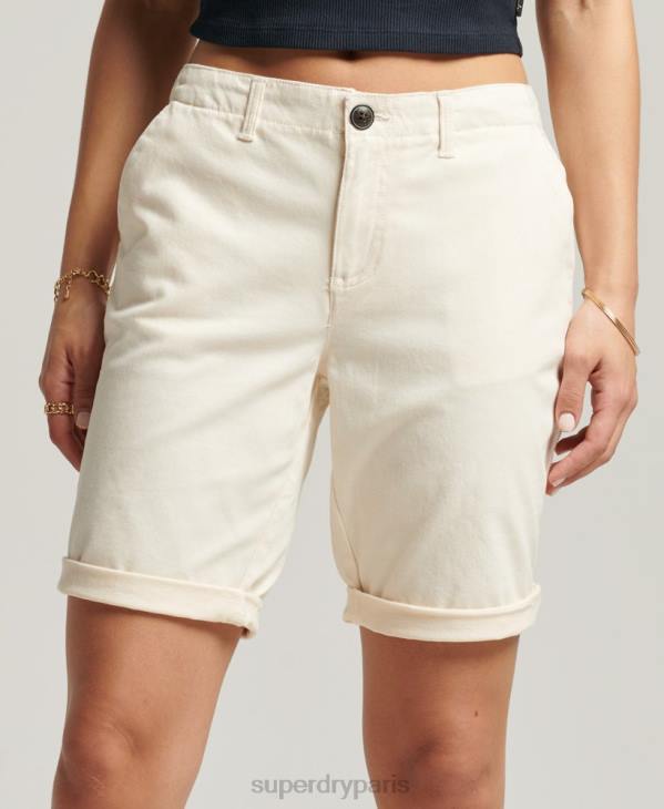 Superdry femmes short chino de ville D64Z3142 vêtements crème
