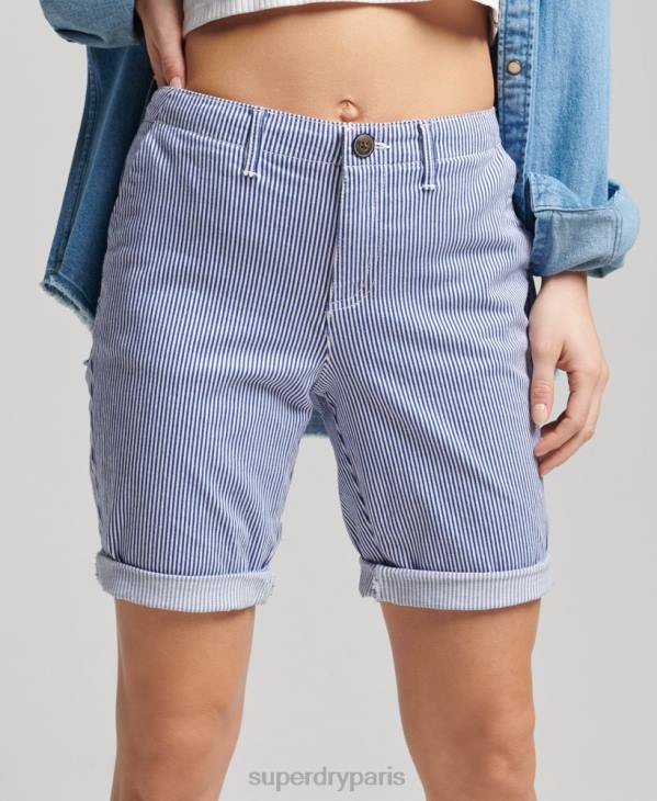Superdry femmes short chino de ville D64Z3161 vêtements marine