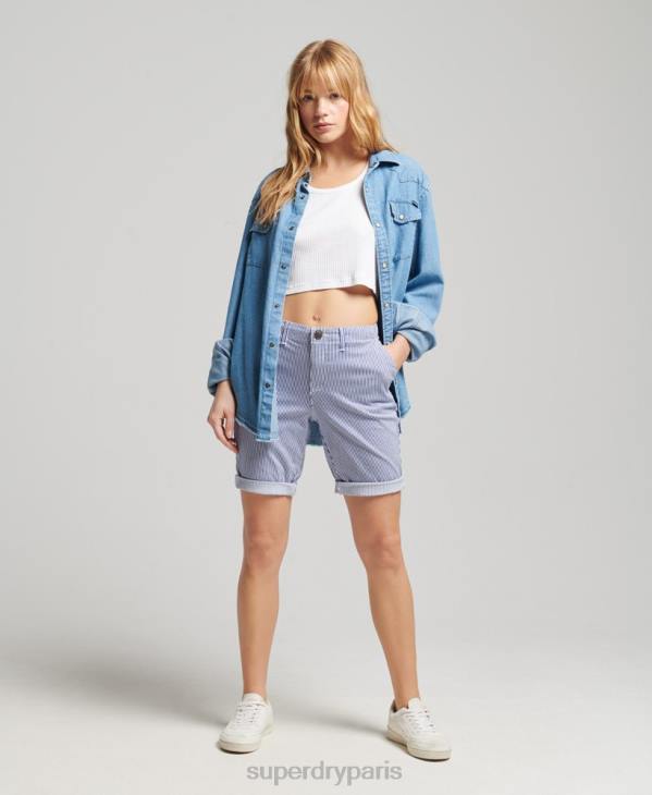 Superdry femmes short chino de ville D64Z3161 vêtements marine