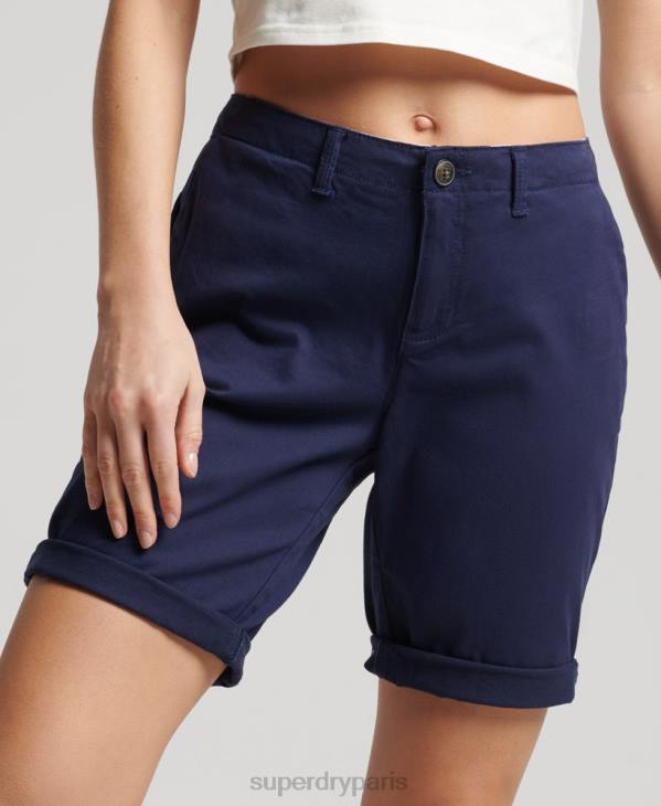 Superdry femmes short chino de ville D64Z3163 vêtements marine