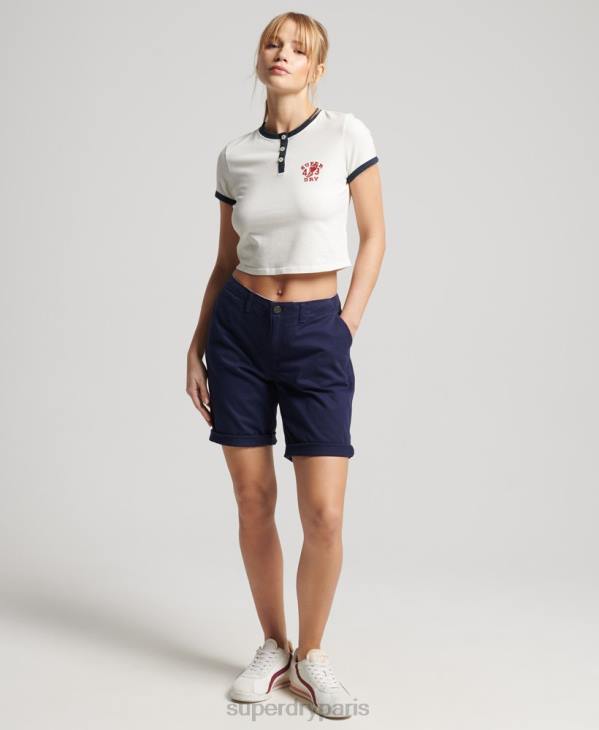 Superdry femmes short chino de ville D64Z3163 vêtements marine