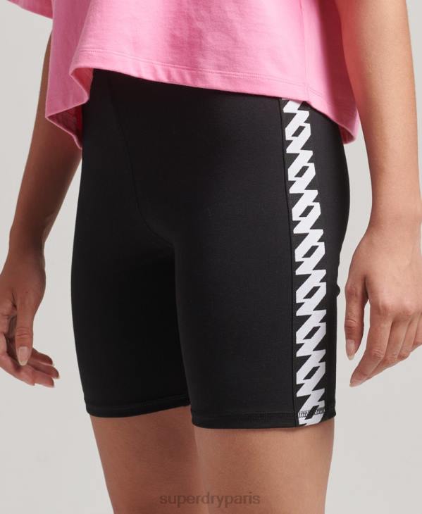 Superdry femmes short cycliste à logo élastique D64Z3123 vêtements noir