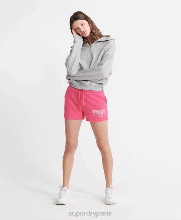 Superdry femmes short d'athlétisme D64Z3176 vêtements rose