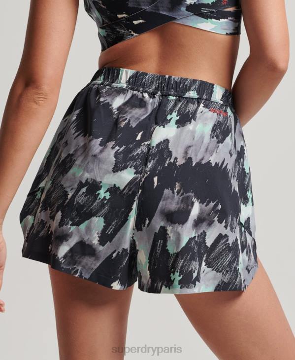 Superdry femmes short de course D64Z6316 vêtements gris foncé