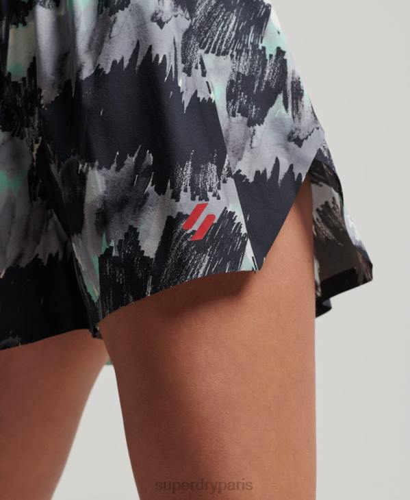 Superdry femmes short de course D64Z6316 vêtements gris foncé