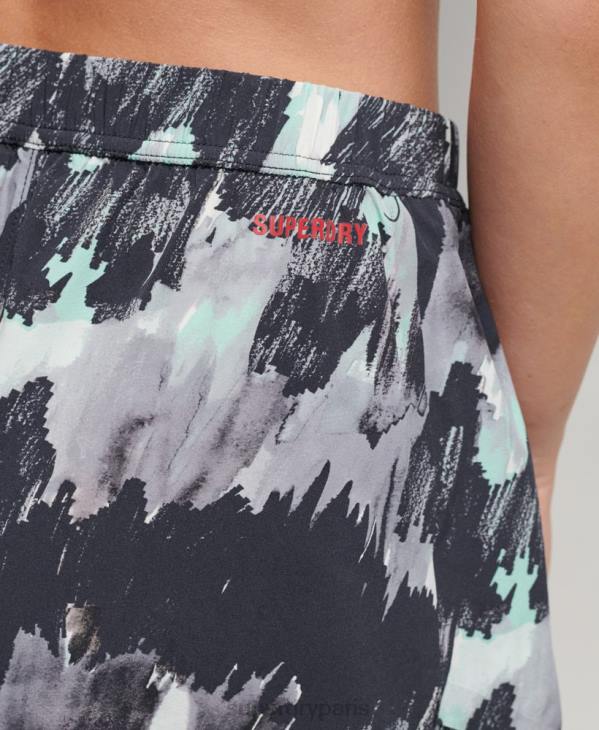 Superdry femmes short de course D64Z6316 vêtements gris foncé