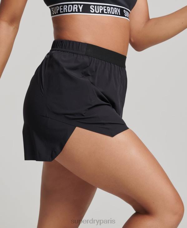 Superdry femmes short de course D64Z6329 vêtements noir