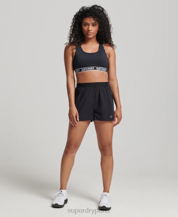 Superdry femmes short de course D64Z6329 vêtements noir