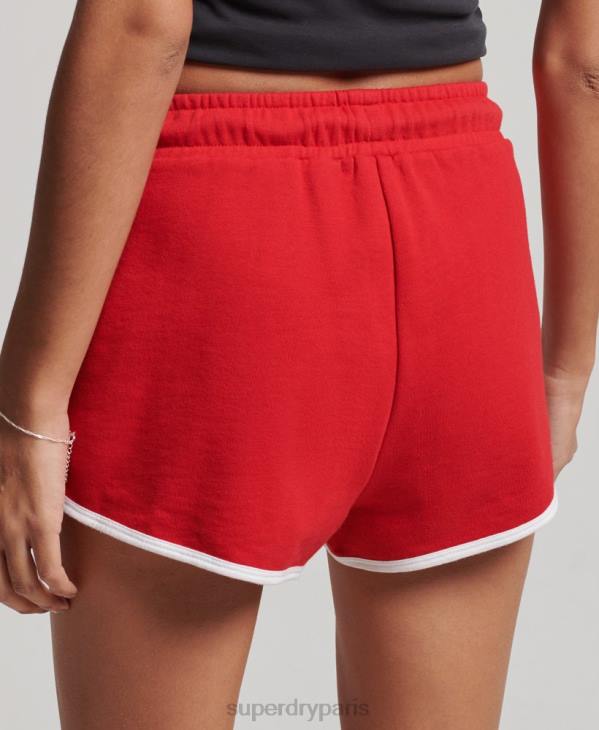 Superdry femmes short de course en jersey vintage D64Z2162 vêtements rouge