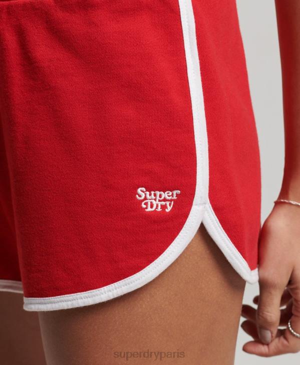 Superdry femmes short de course en jersey vintage D64Z2162 vêtements rouge