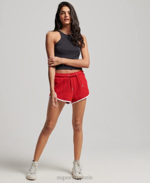 Superdry femmes short de course en jersey vintage D64Z2162 vêtements rouge