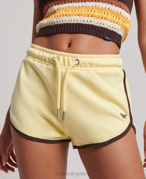 Superdry femmes short de course en jersey vintage D64Z3107 vêtements jaune