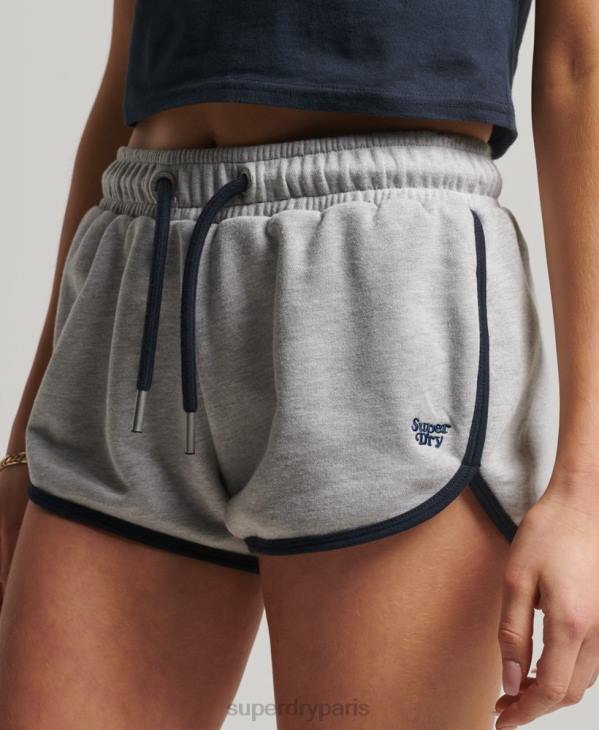 Superdry femmes short de course en jersey vintage D64Z3115 vêtements gris foncé
