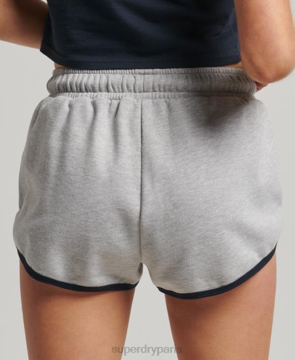 Superdry femmes short de course en jersey vintage D64Z3115 vêtements gris foncé