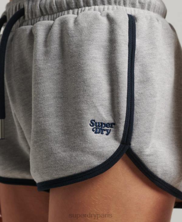 Superdry femmes short de course en jersey vintage D64Z3115 vêtements gris foncé