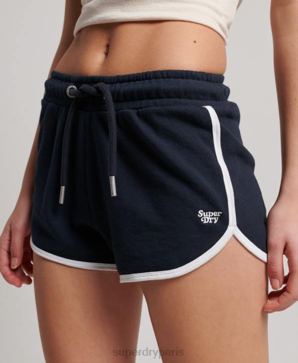 Superdry femmes short de course en jersey vintage D64Z3157 vêtements marine