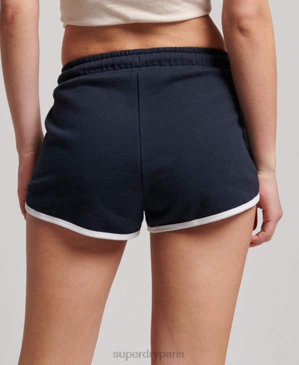 Superdry femmes short de course en jersey vintage D64Z3157 vêtements marine