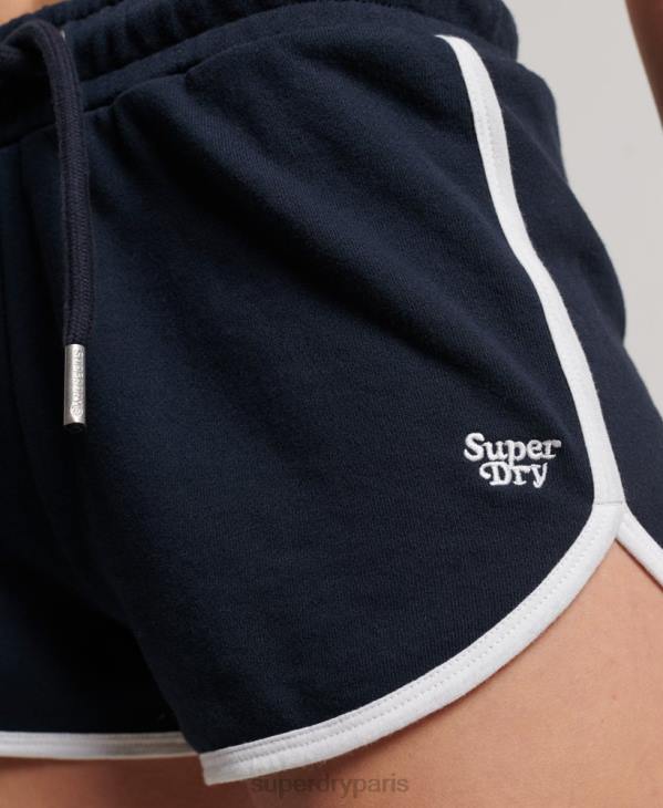 Superdry femmes short de course en jersey vintage D64Z3157 vêtements marine