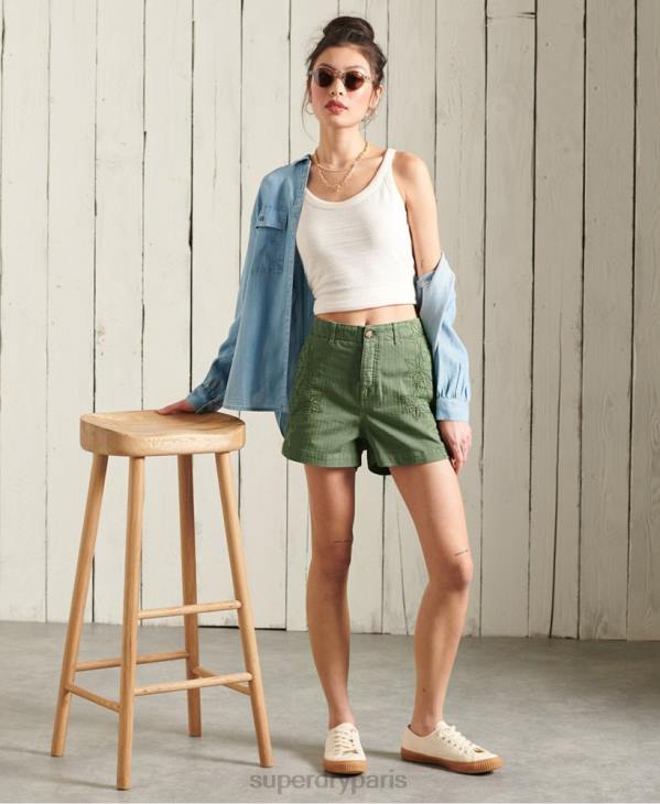 Superdry femmes short de fatigue D64Z3175 vêtements vert