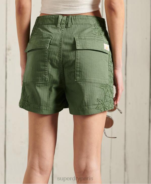 Superdry femmes short de fatigue D64Z3175 vêtements vert