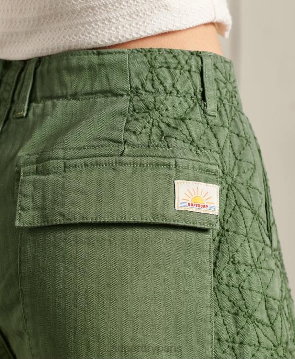 Superdry femmes short de fatigue D64Z3175 vêtements vert