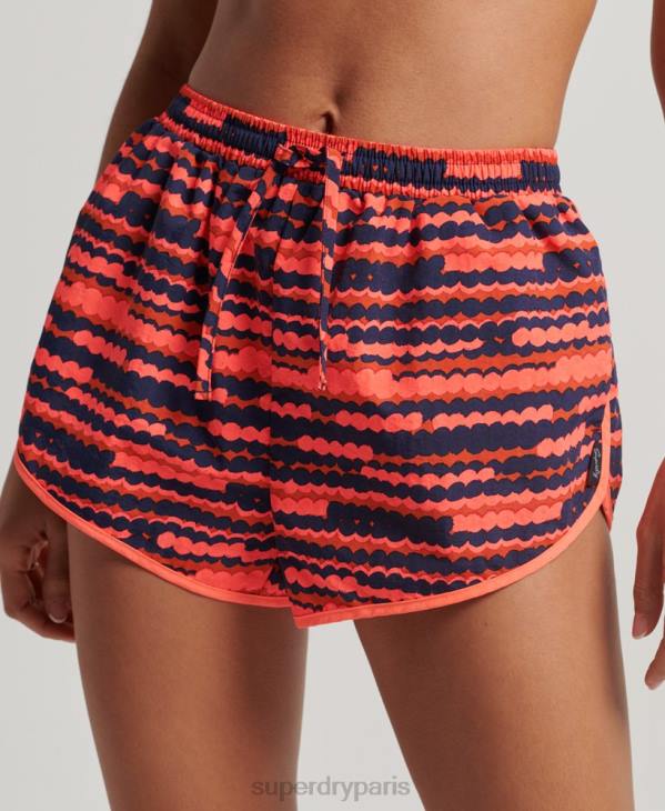 Superdry femmes short de plage imprimé D64Z3099 vêtements rose
