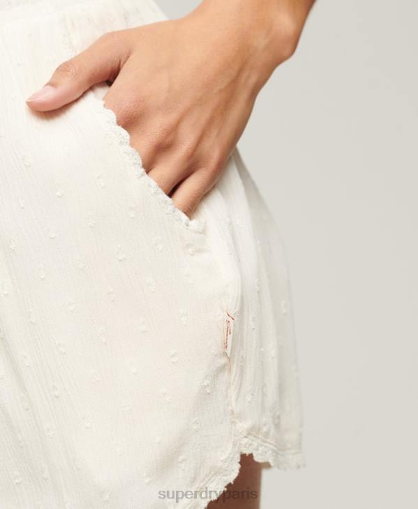 Superdry femmes short de plage vintage D64Z3103 vêtements crème