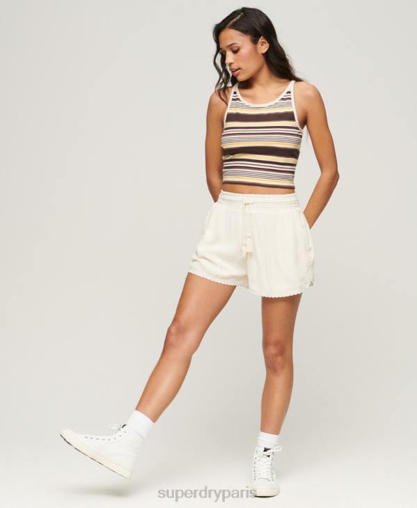 Superdry femmes short de plage vintage D64Z3103 vêtements crème