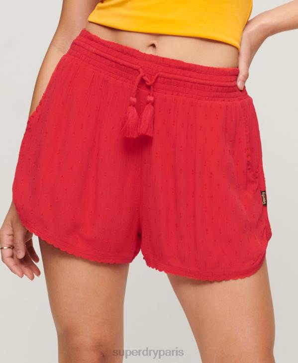 Superdry femmes short de plage vintage D64Z3108 vêtements rouge