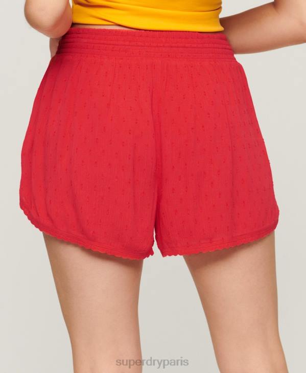 Superdry femmes short de plage vintage D64Z3108 vêtements rouge