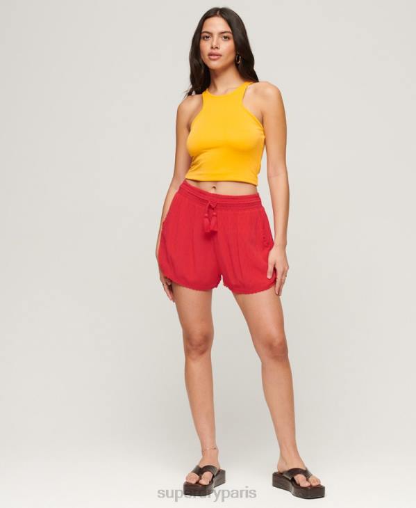 Superdry femmes short de plage vintage D64Z3108 vêtements rouge