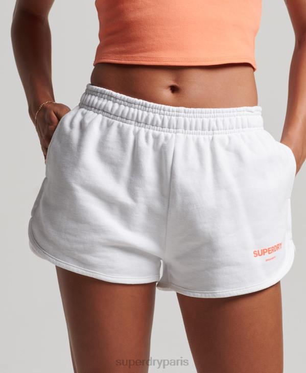 Superdry femmes short de sport core D64Z3141 vêtements blanc