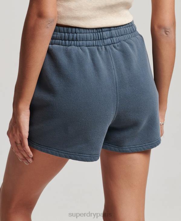 Superdry femmes short de survêtement délavé vintage D64Z3122 vêtements marine