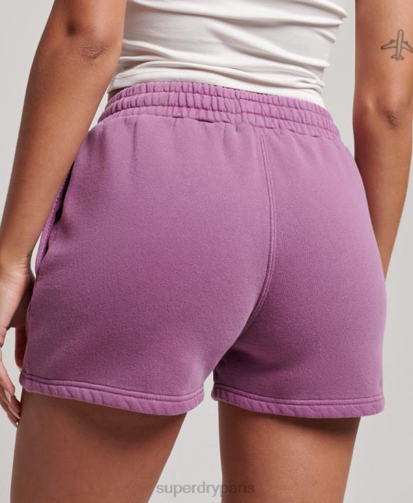 Superdry femmes short de survêtement délavé vintage D64Z3128 vêtements violet