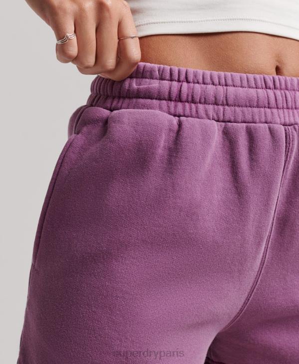 Superdry femmes short de survêtement délavé vintage D64Z3128 vêtements violet