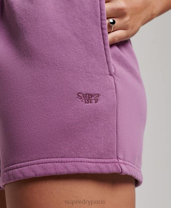 Superdry femmes short de survêtement délavé vintage D64Z3128 vêtements violet