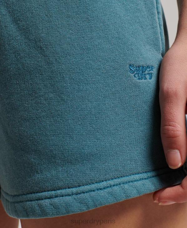 Superdry femmes short de survêtement délavé vintage D64Z3140 vêtements turquoise