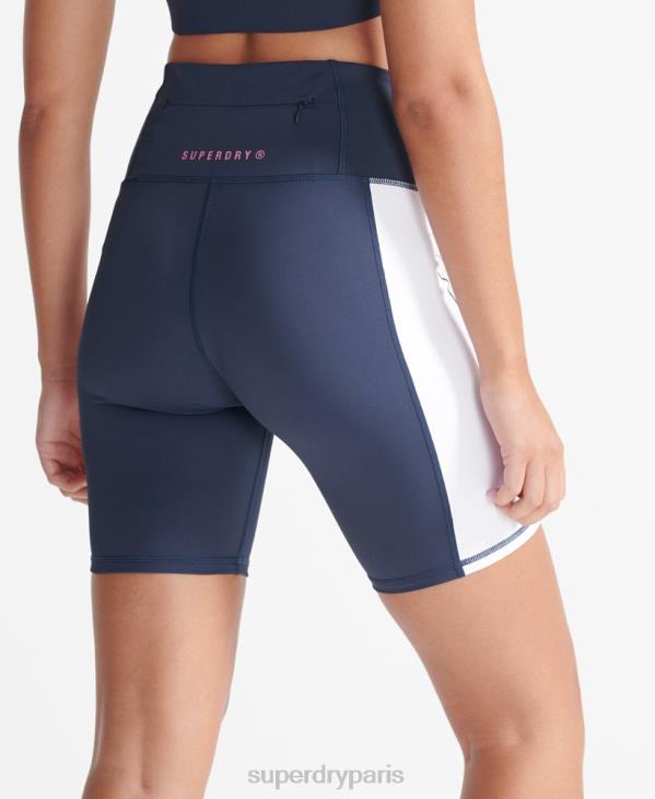 Superdry femmes short de vélo d'entraînement verrouillable D64Z3173 vêtements marine